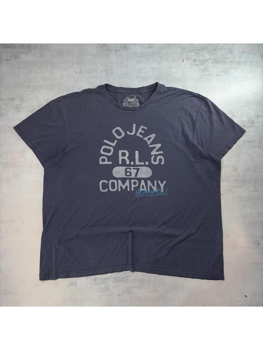 Y2K Navy Polo Jeans Company Grunge Gothic T-Shirt